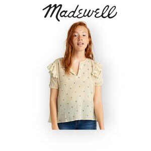 Madewell Embroidered Cotton Blouse Large